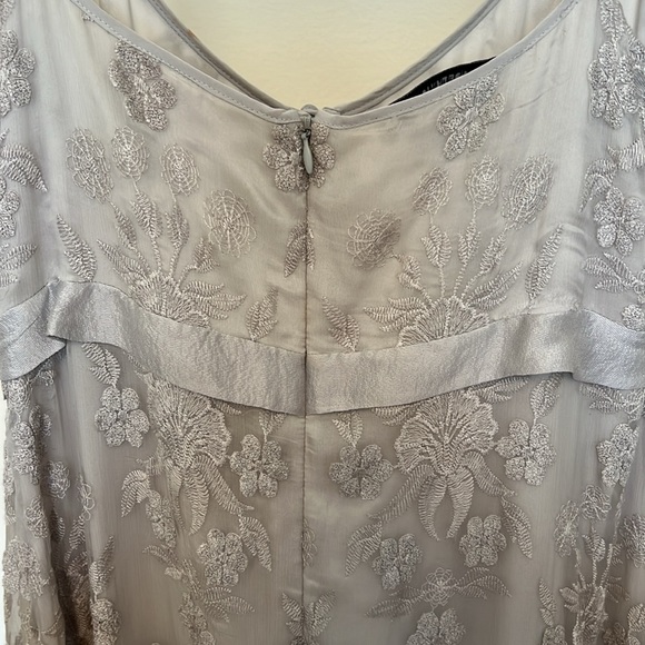 Medium Elizabeth and James grey lacy dress with zipper back, buttons on front. - Picture 3 of 4